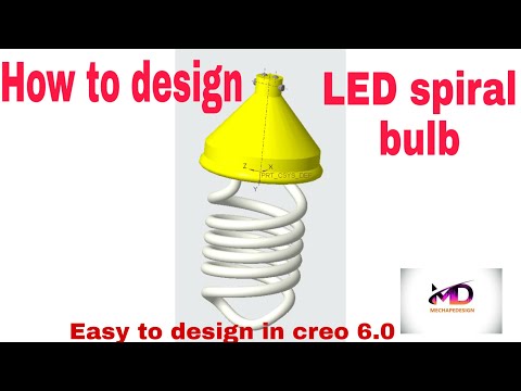 How to design 3D Modeling of LED Spiral bulb in Creo Parametric 6.0 II Mechapedesign