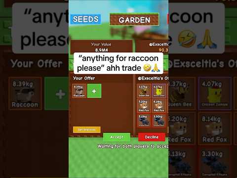 I TRADED MY SHINY RACCOON FOR THESE OP PETS🤯 #growagarden #roblox #gag