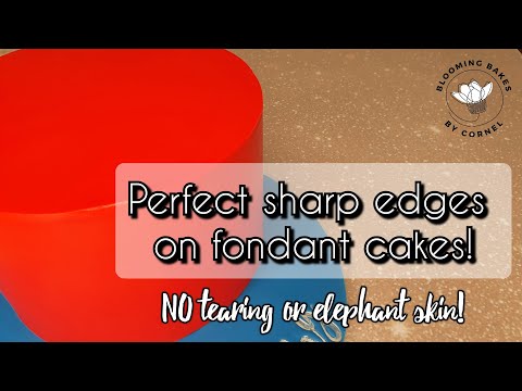 How to cover a cake with fondant AND get perfect sharp edges - THE EASY WAY
