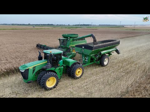 Harvesting Canola north of Alva Oklahoma with 3 Combines