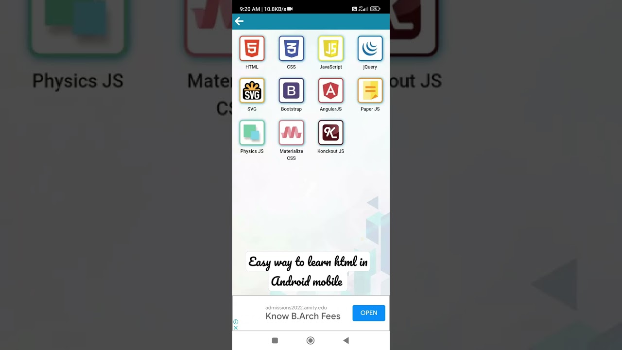 Easy way to learn html,CSS and JavaScript in Android mobile #html #css #javascript