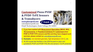 USA Customized Piezo PVDF PVDF-TrFE Sensors and Transducers TE Connectivity Measurement Specialty