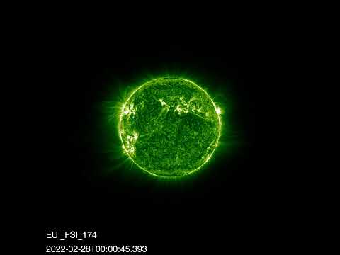 Solar Orbiter's EUI FSI174 hourly snapshots from January to April 2022