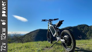 72v 12000watt ebike conquers a mountain.