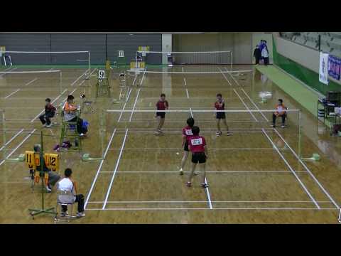 20180303福岡県中学生選抜バドミントン大会　女子ダブルス決勝 / 岡垣東中vs九国大付属中1/2