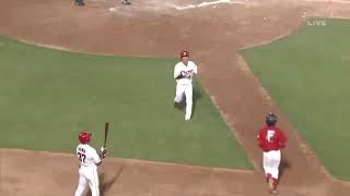 5月15日広島対ヤクルト小窪同点押し出しフォアボールシーン