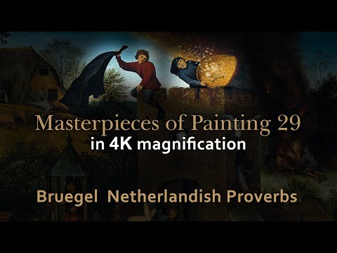 Pieter Bruegel - Netherlandish Proverbs 1559 - Masterpieces of painting 29 in 4K magnification