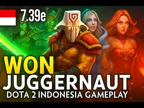 🇮🇩 7.39e WON Juggernaut Dota 2 Indonesia Gameplay. Juggernaut, Wraith King, Undying, CM, Lina