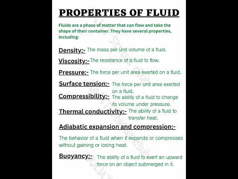 properties of fluid | fluid mechanics | Chemical Engineering #notes