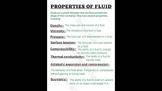 properties of fluid | fluid mechanics | Chemical Engineering #notes