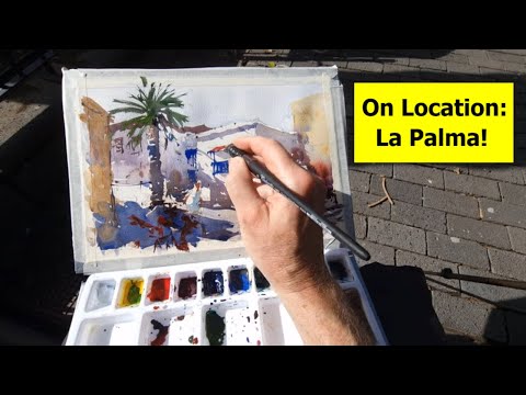 Watercolor Painting Demo - Island of La Palma - Plein Air