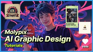 Molypix Ai Tutorial: Making Poster& Logo & Invitations by AI in 2 mins | Step By Step Guide