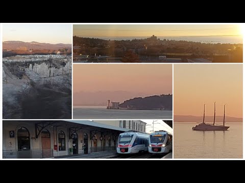 In Caf Etr 563,564 Regionale veloce da Monfalcone a Trieste lungo una delle coste più belle d'Italia