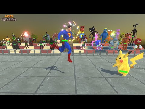 Superheroes vs  Rainbow Friends  - Animal Revolt Battle Simulator 🎮