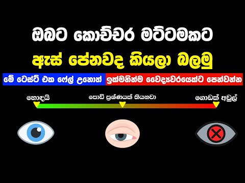ක්ෂණික ඇස් පරික්ෂාවක් ගෙදර ඉදලම කරමු | Test Your Eye Vision