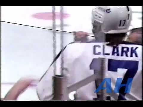 NHL Dec. 27, 1989 Wendel Clark,TOR v Greg Adams,DET Toronto Maple Leafs Detroit Red Wings