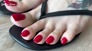 The Ultimate Foot Tease Red hot toes #feet #beautifulfeet #rednails #goddess@goddessgraziofficial
