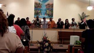 Happy Home Mass Choir singing Hallelujah You&#39;re Worthy to be Praised by Judith Christie McAllister