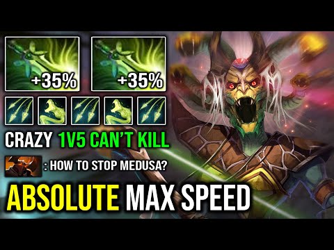 ABSOLUTE MAX SPEED Medusa Double Butterfly 1v5 Unkillable +70% Evasion Vs Pro Carry CK DotA 2
