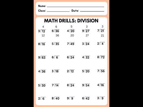 Math Drills Division Worksheet #mathematics #maths  #problem_solving #solutions #mathtricks