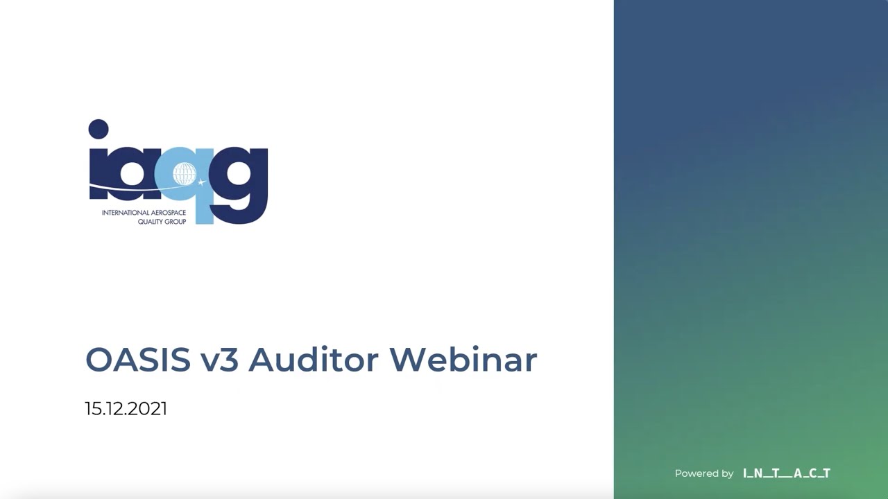 OASIS v3 Auditor 2 Preview Webinar