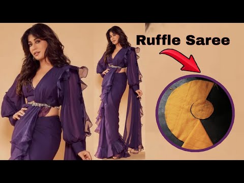 Ruffle saree|| magnet thread