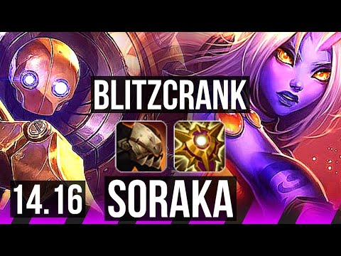 BLITZCRANK & Smolder vs SORAKA & Kai'Sa (SUP) | 73% winrate, 0/2/20 | EUW Grandmaster | 14.16