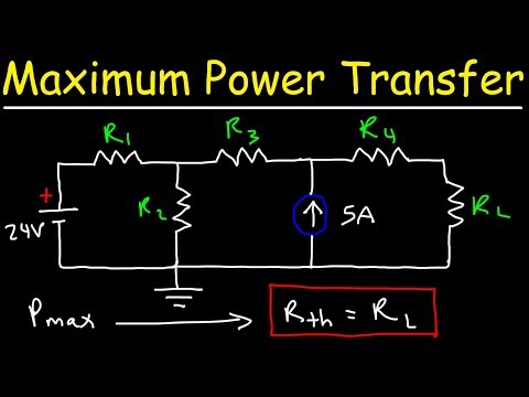 Maximum Power Transfer Theorem Using Nodal Analysis & Thevenin Equivalent Circuits