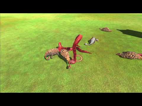 8 Ankylosaurus in night vs all units - Animal Revolt Battle Simulator