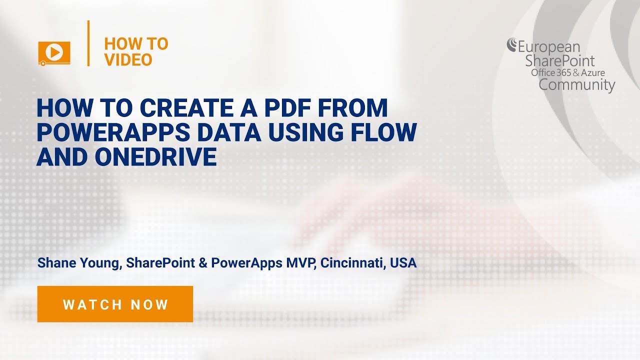 How To Create a PDF from PowerApps data using Flow and OneDrive How To Create a PDF from PowerApps data using Flow and OneDrive