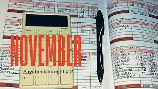 November paycheck # 2 ($1500 budget closeout)