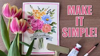 Turning Watercolour BLOBS Into an EASY and Beautiful Bouquet!