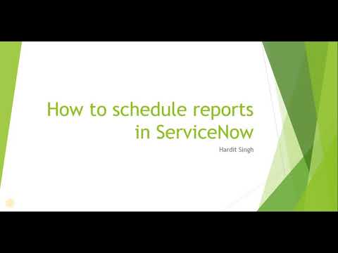 How to Schedule a Report in ServiceNow