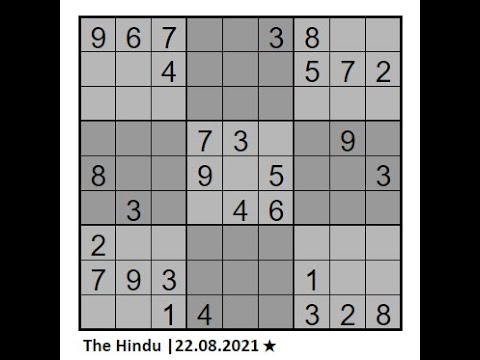 The Hindu Sudoku 1-Star Puzzle Solution | Step-by-Step Guide | 22.08.2021 | ★