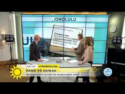 Panik på Hawaii när myndigheten varnade för robot - Nyhetsmorgon (TV4)