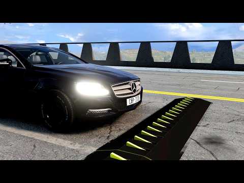 Massive Spike Strip Pileup Car Crashes #137 – BeamNG Drive | CrashBoomPunk