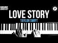Taylor Swift - Love Story Karaoke SLOWER Acoustic Piano Instrumental Cover Lyrics LOWER KEY