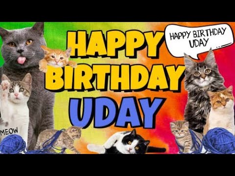 Happy Birthday Uday! Crazy Cats Say Happy Birthday Uday (Very Funny)