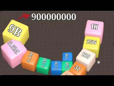 Satisfying Mobile Game/ 2048.io cube arena vs number box run - snake arena 2048 gameplay mobile
