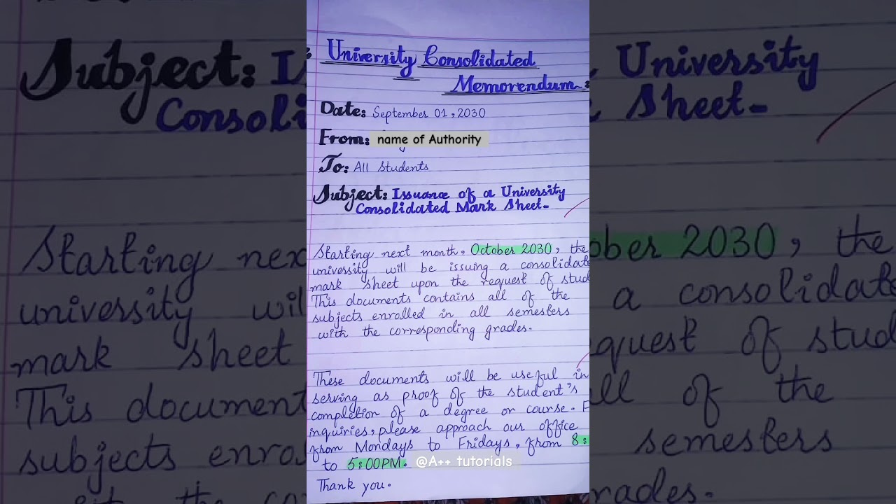 How to write a Memo |Memo format#memo#shorts