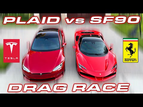 Ferrari SF90 Stradale vs Tesla Model S Plaid