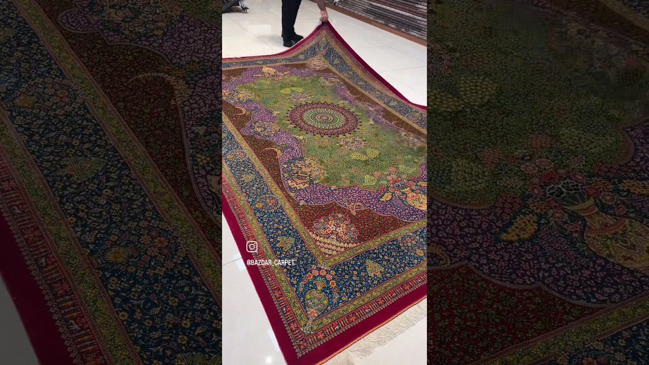 6 meter pure silk persian handwoven rug #calmdown #iranian carpet #persian silk carpet #silk rug
