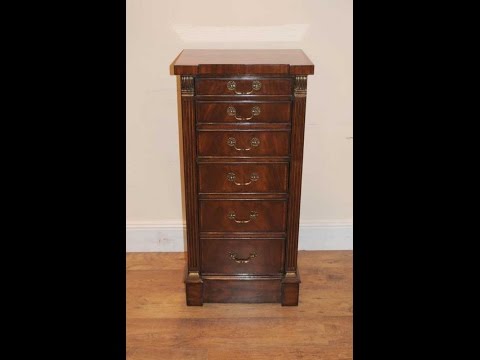 Victorian Campaign Military Secretaire Tall Boy Chest