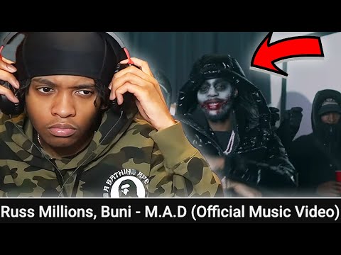 AMERICANS REACT TO RUSS MILLIONS X BUNI - M.A.D (OFFICIAL MUSIC VIDEO)