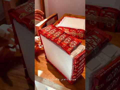 How to make Kitkat tower #kitkat #tower #craft #diy #handmade #gift #chocolate #engagementhamper