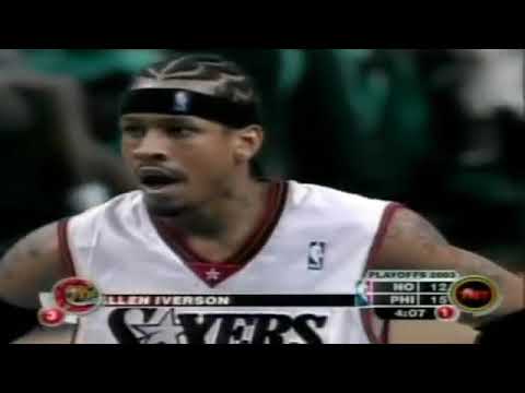 NBA Playoffs 2003 Game 1 Philadelphia 76ers vs. Charlotte Hornets Allen Iverson vs. Baron Davis