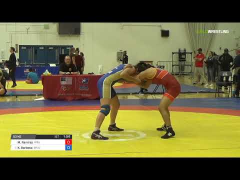 Women's Freestyle 53 Consi of 8 #2 - Mayra Ramirez (WBU) vs. Kamila Barbosa (Braz)