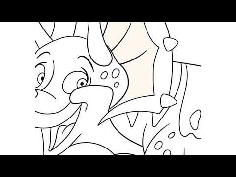 Dinosaur Triceratops Colouring