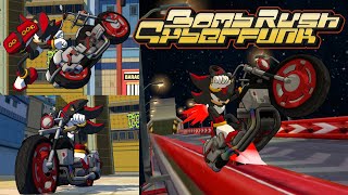 Shadow The Hedgehog Rides his Motorcycle in Bomb Rush Cyberfunk 4k