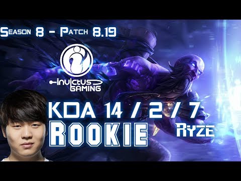 IG Rookie RYZE vs SYNDRA Mid - Patch 8.19 KR Ranked
